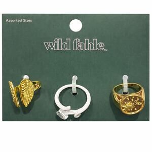 Wild Fable Gold & White Ring Trio Set (NWT)